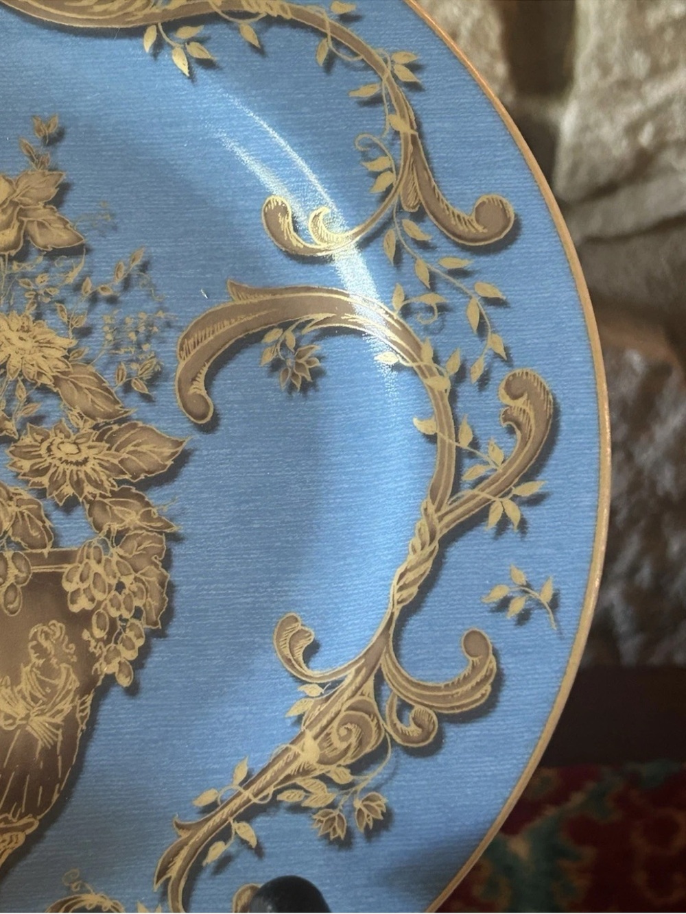 4 American Atelier At Home Blue Jardiniere Dessert Plates 5240 In Box - Picture 4 of 9